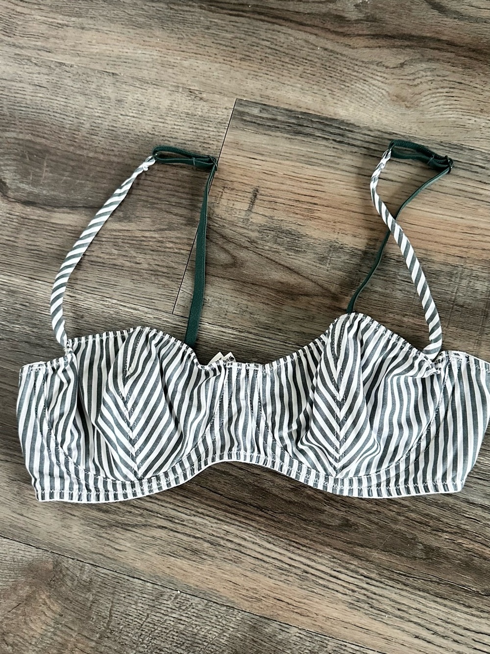 Victoria's Secret White and Blue Striped Underwire Bra